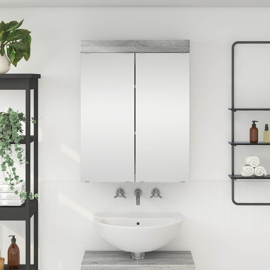 Bathroom Mirror Cabinet TULUM Grey Sonoma 60 x 16.5 x 78 cm