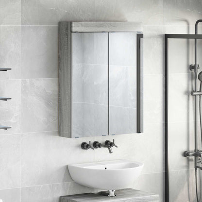 Bathroom Mirror Cabinet TULUM Grey Sonoma 60 x 16.5 x 78 cm