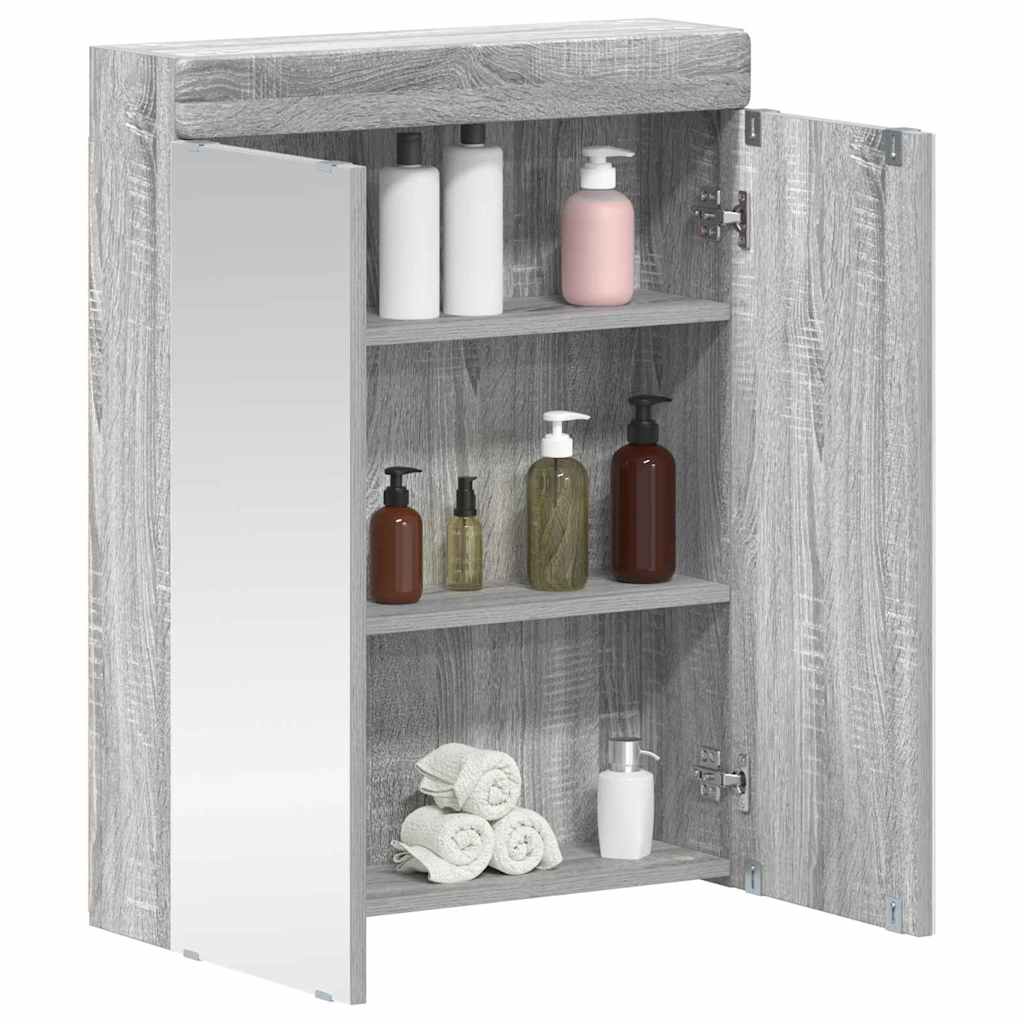 Bathroom Mirror Cabinet TULUM Grey Sonoma 60 x 16.5 x 78 cm