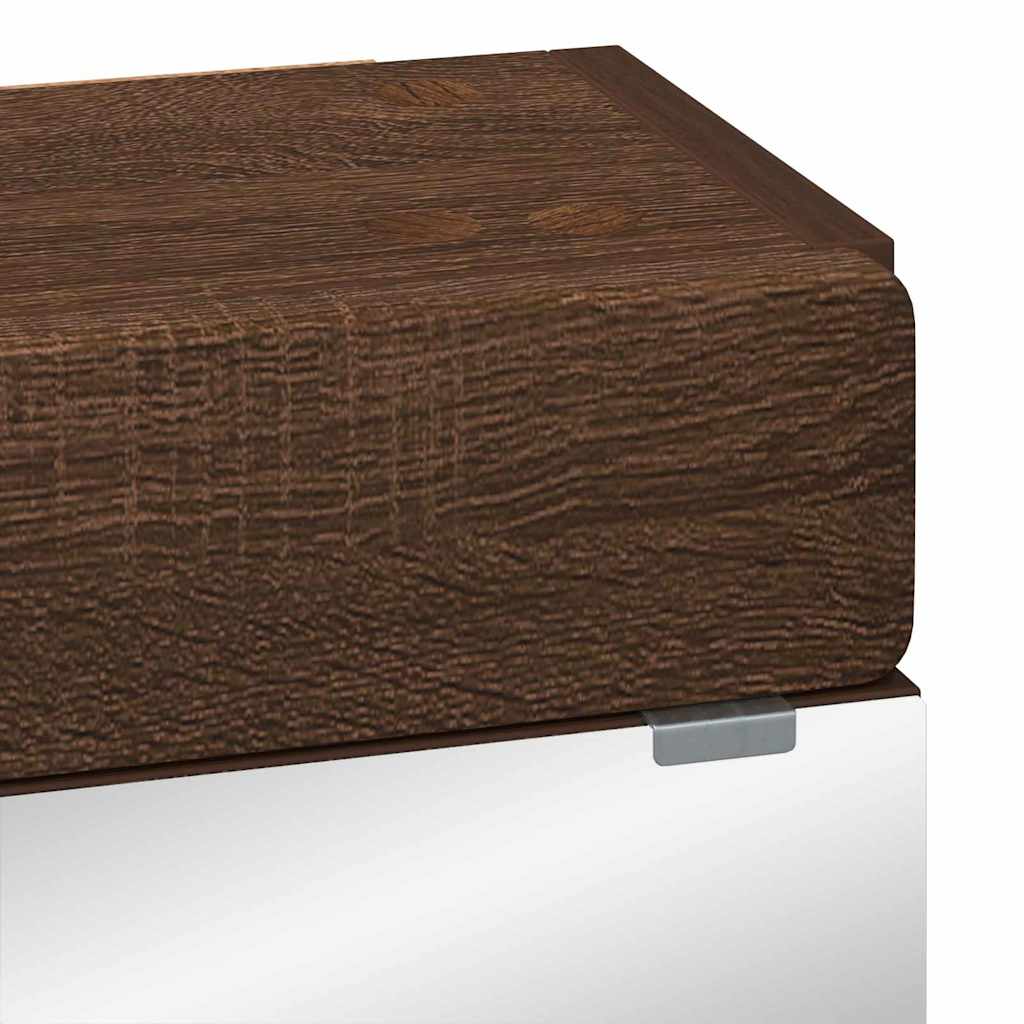 Bathroom Mirror Cabinet TULUM Brown Oak 60 x 16.5 x 78 cm