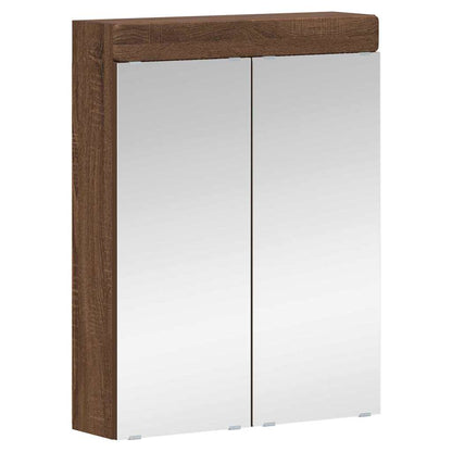 Bathroom Mirror Cabinet TULUM Brown Oak 60 x 16.5 x 78 cm