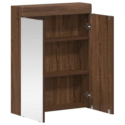 Bathroom Mirror Cabinet TULUM Brown Oak 60 x 16.5 x 78 cm