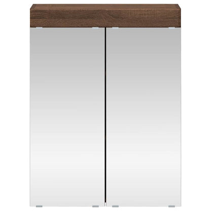 Bathroom Mirror Cabinet TULUM Brown Oak 60 x 16.5 x 78 cm