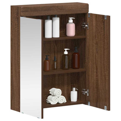 Bathroom Mirror Cabinet TULUM Brown Oak 60 x 16.5 x 78 cm