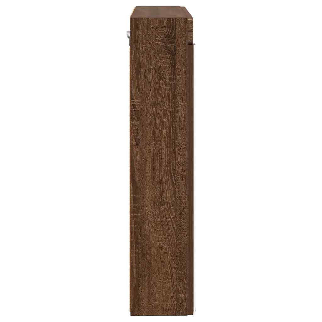 Bathroom Mirror Cabinet TULUM Brown Oak 60 x 16.5 x 78 cm