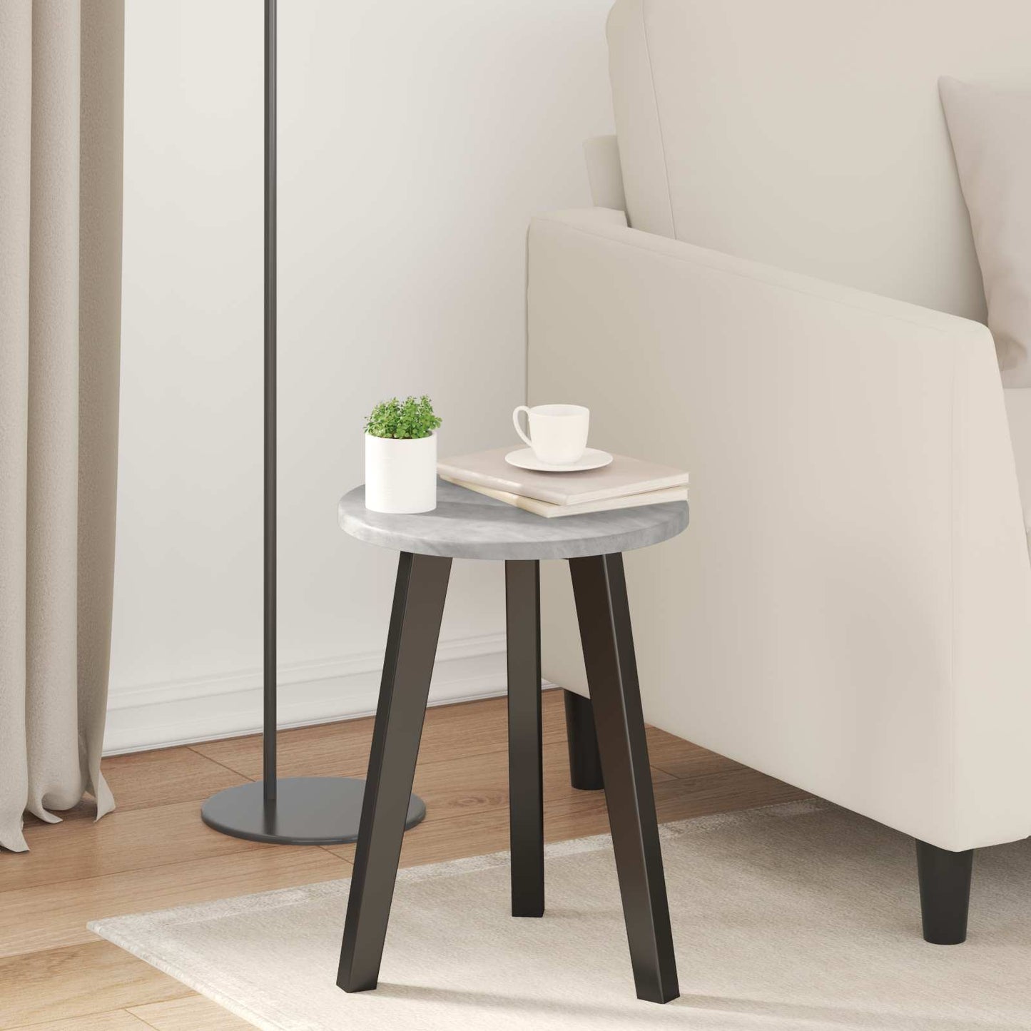 Table Top Concrete grey Ø 30 x 1.5 cm Engineered Wood