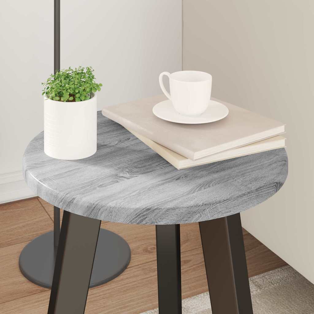 Table Top Ø 30 x 1.5 cm Round Engineered Wood Grey Sonoma