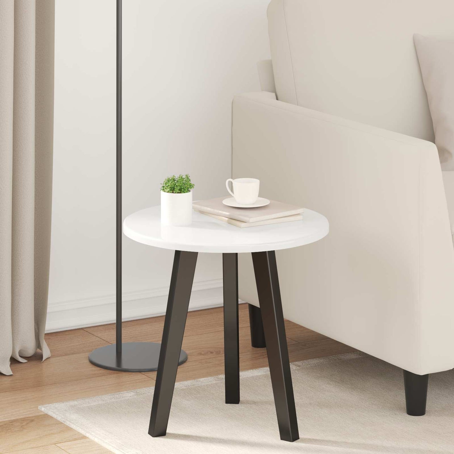 Table Top High gloss white Ø 40 x 1.5 cm Engineered Wood