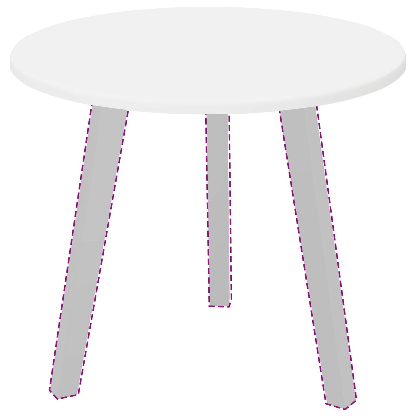 Table Top White Ø 50 x 1.5 cm Engineered Wood
