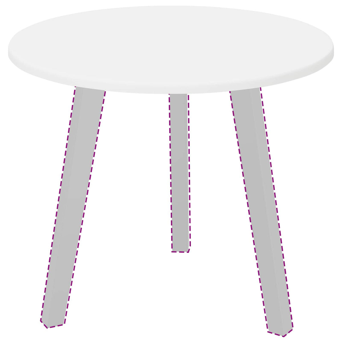 Table Top Ø 50 x 1.5 cm Round Engineered Wood White