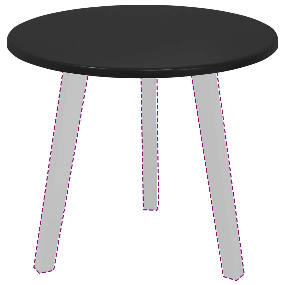 Table Top Ø 50 x 1.5 cm Round Engineered Wood Black