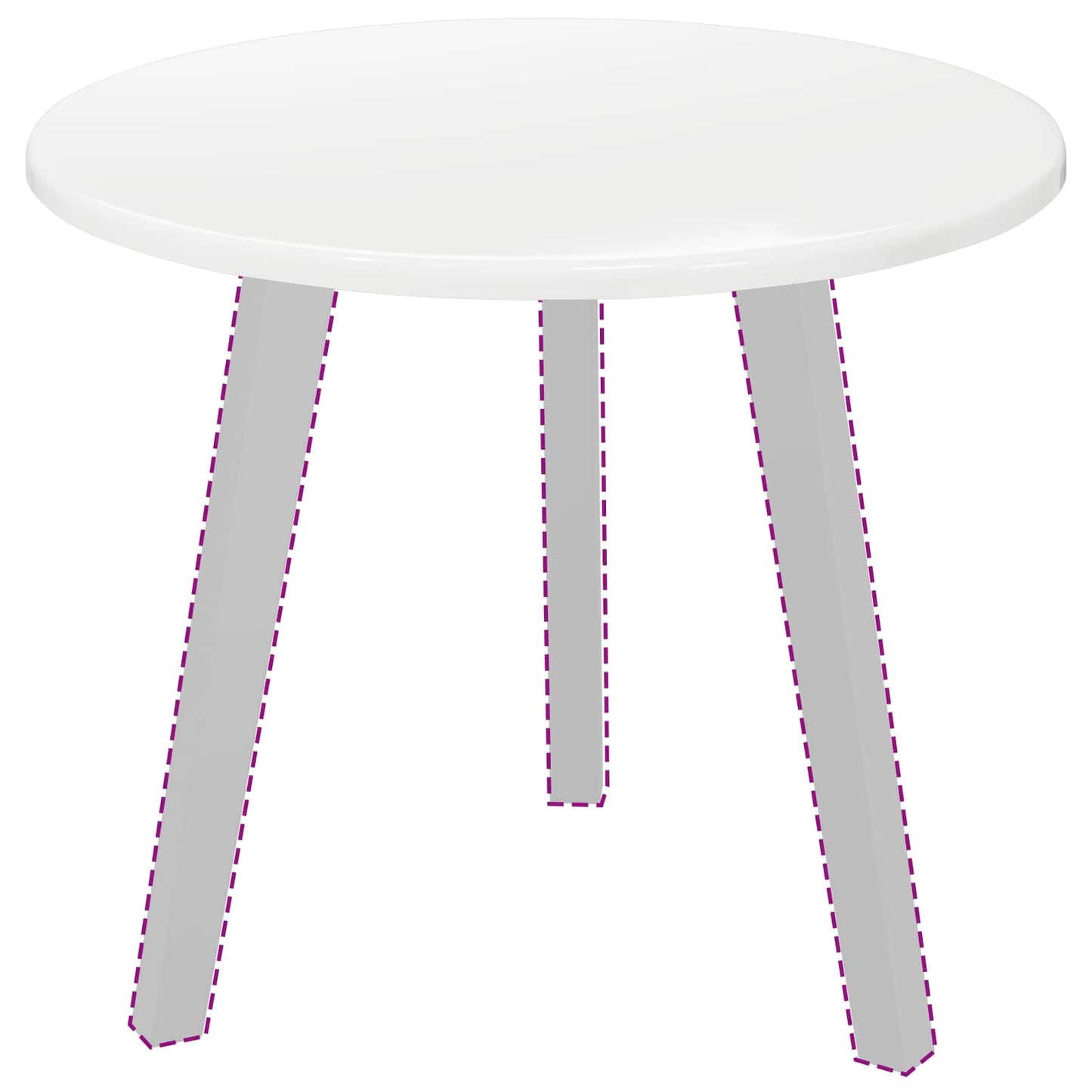 Table Top High gloss white Ø 50 x 1.5 cm Engineered Wood