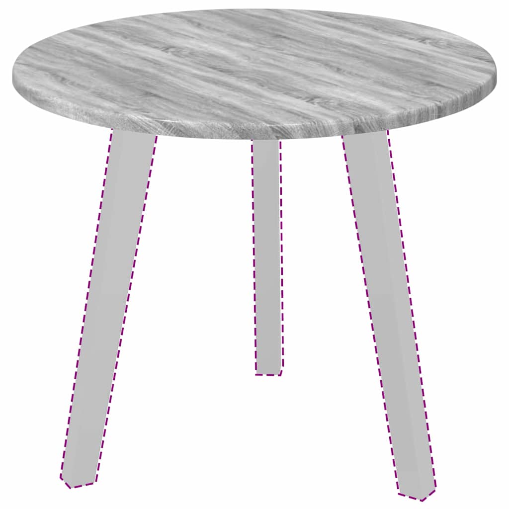 Table Top Ø 50 x 1.5 cm Round Engineered Wood Grey Sonoma