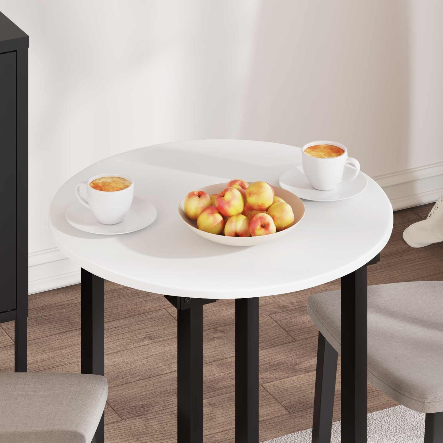 Table Top Ø 60 x 1.5 cm Round Engineered Wood White