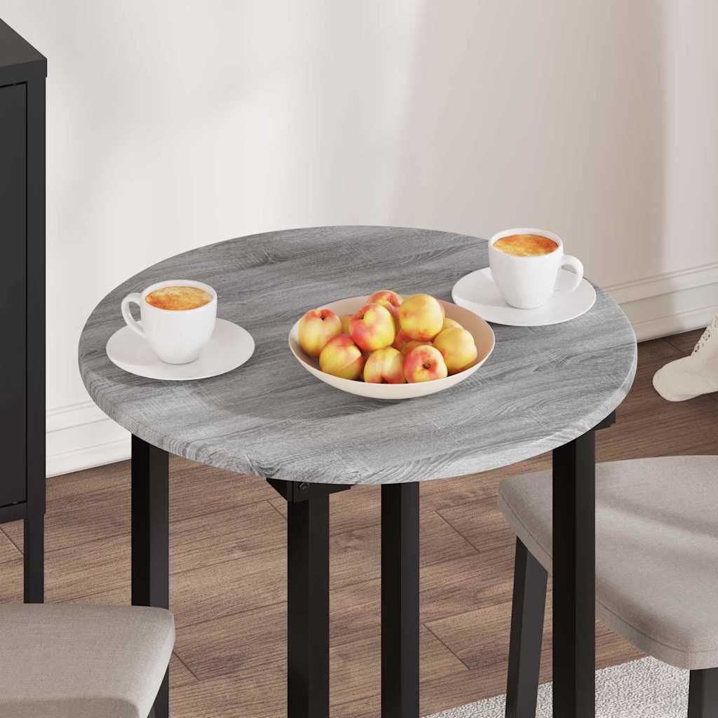 Table Top Ø 60 x 1.5 cm Round Engineered Wood Grey Sonoma