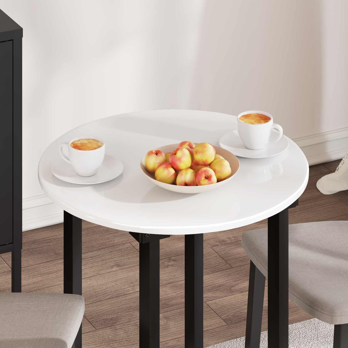 Table Top High gloss white Ø 70 x 1.5 cm Engineered Wood