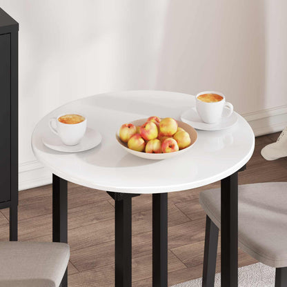 Table Top Ø 70 x 1.5 cm Round Engineered Wood High Gloss White