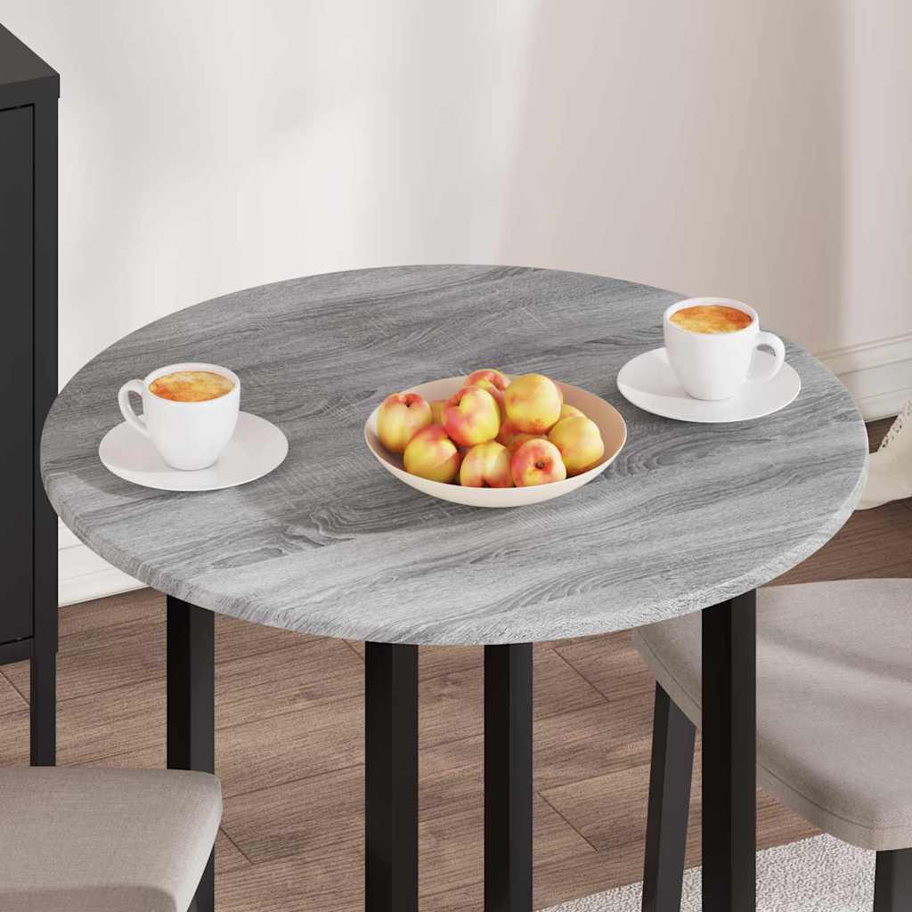 Table Top Ø 70 x 1.5 cm Round Engineered Wood Grey Sonoma