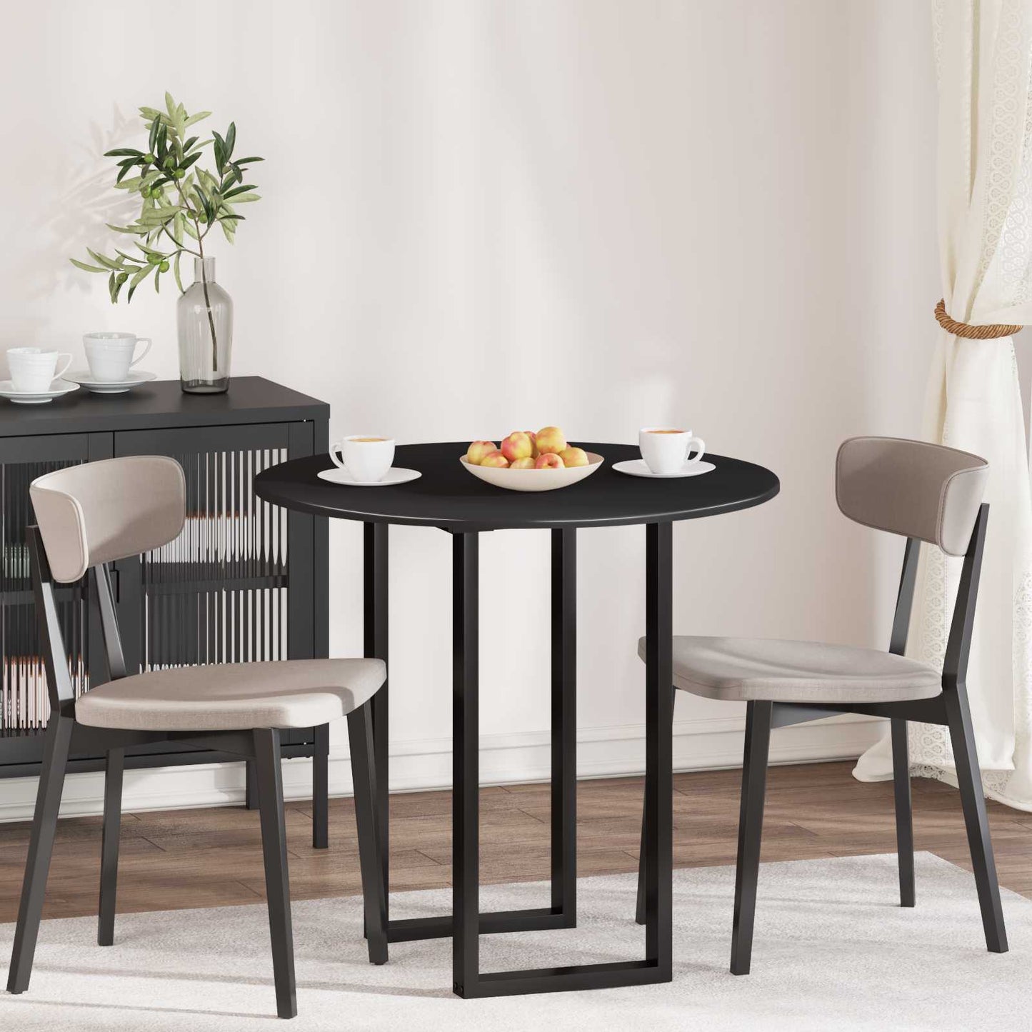 Table Top Black Ø 80 x 1.5 cm Engineered Wood