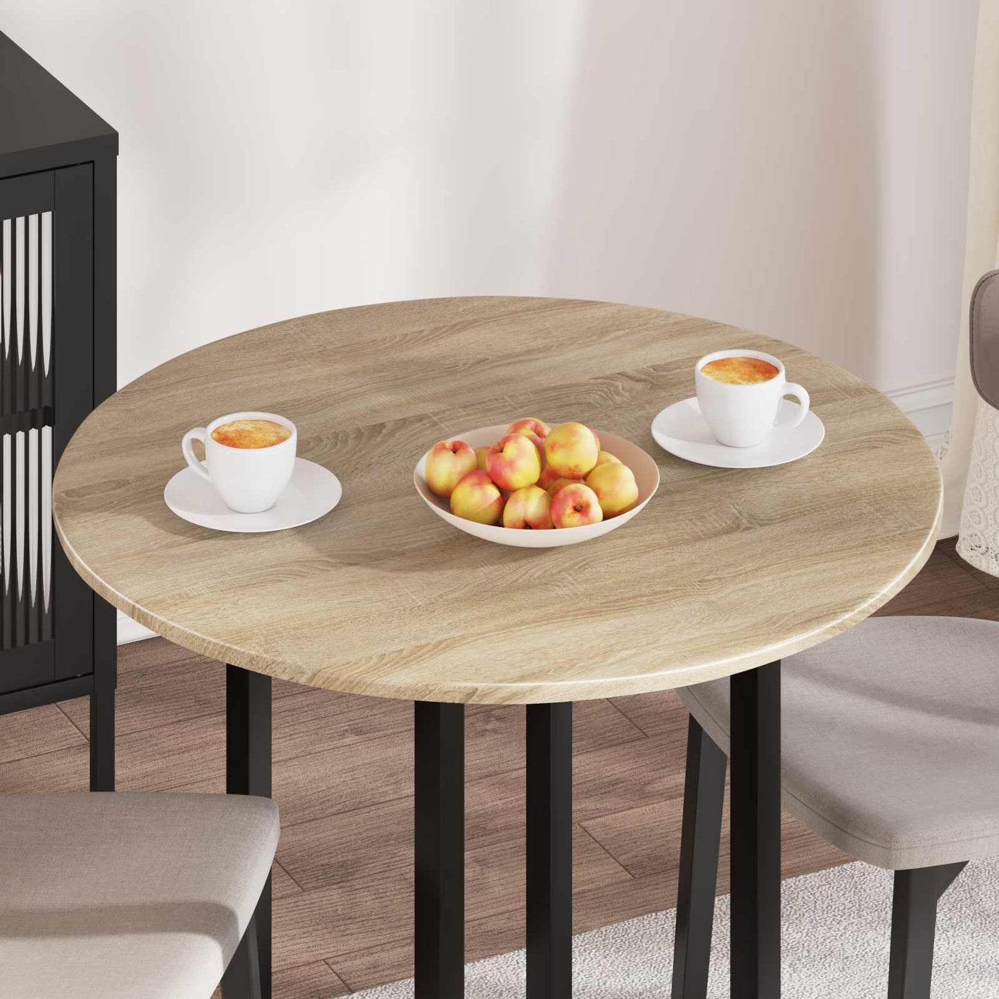 Table Top Ø 80 x 1.5 cm Round Engineered Wood Sonoma Oak
