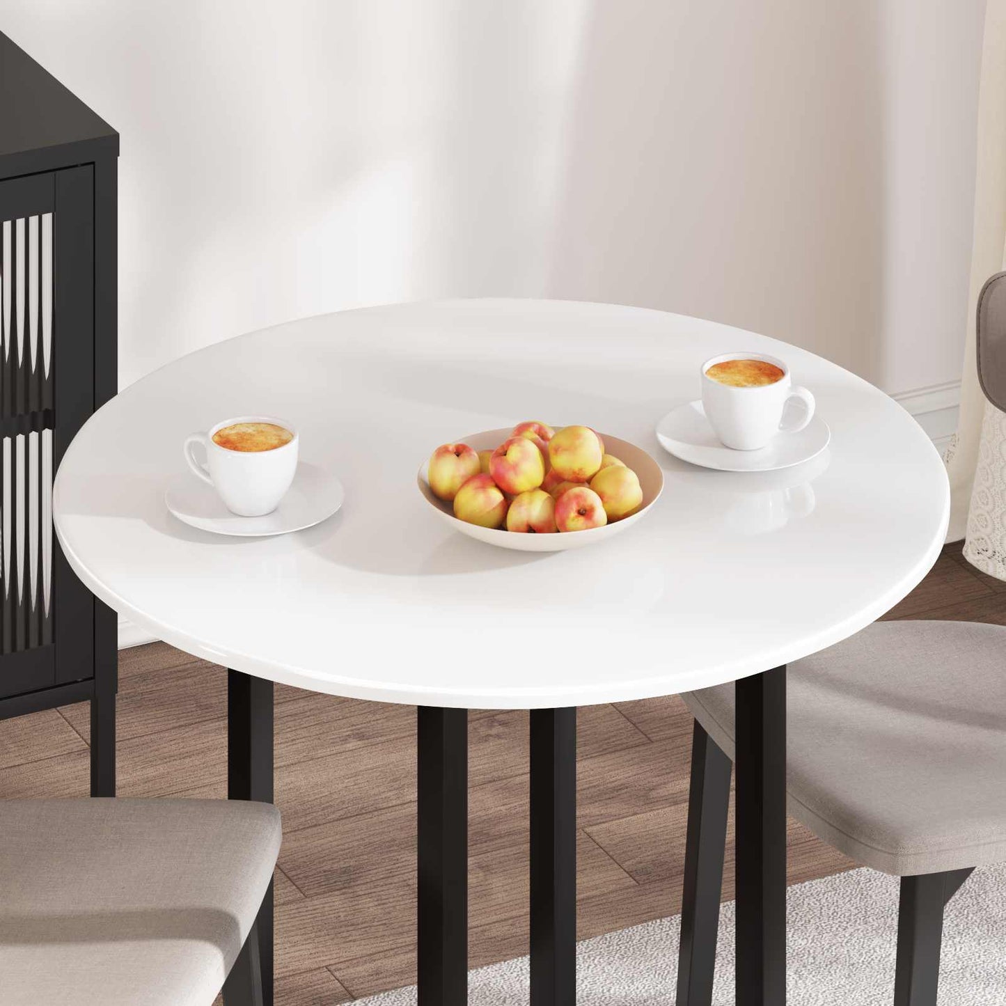Table Top High gloss white Ø 80 x 1.5 cm Engineered Wood