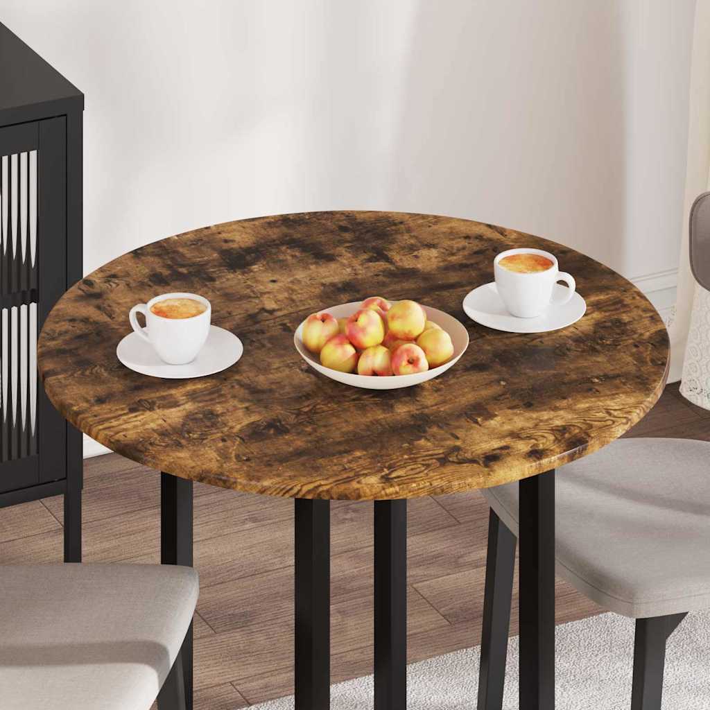 Table Top Ø 80 x 1.5 cm Round Engineered Wood Smoked Oak