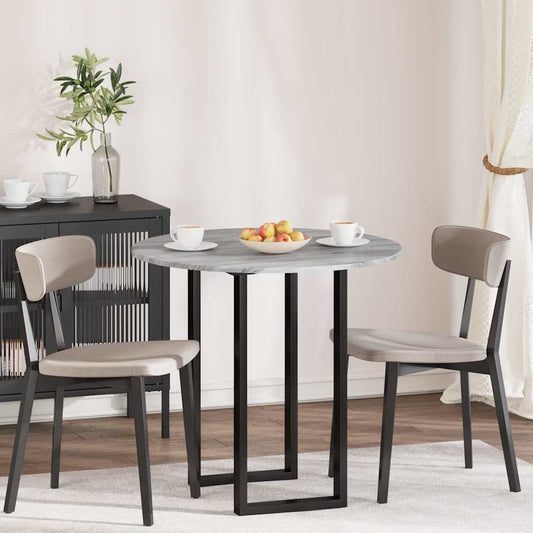 Table Top Ø 80 x 1.5 cm Round Engineered Wood Grey Sonoma