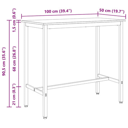 Table Sonoma Oak 100 x 50 x 90.5 cm Engineered Wood and Steel