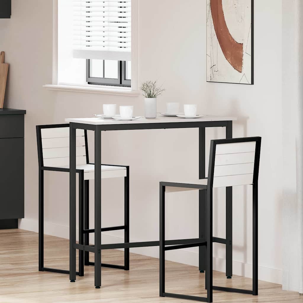 Table White 100 x 40 x 101 cm Engineered Wood and Steel