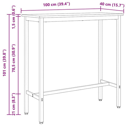Table White 100 x 40 x 101 cm Engineered Wood and Steel