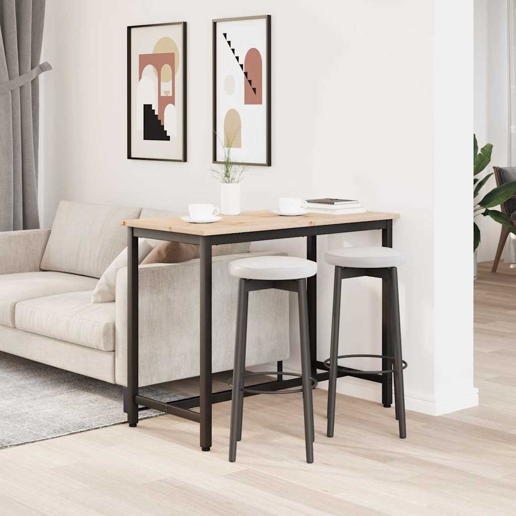 Table Natural 100 x 50 x 77 cm Engineered Wood and Steel