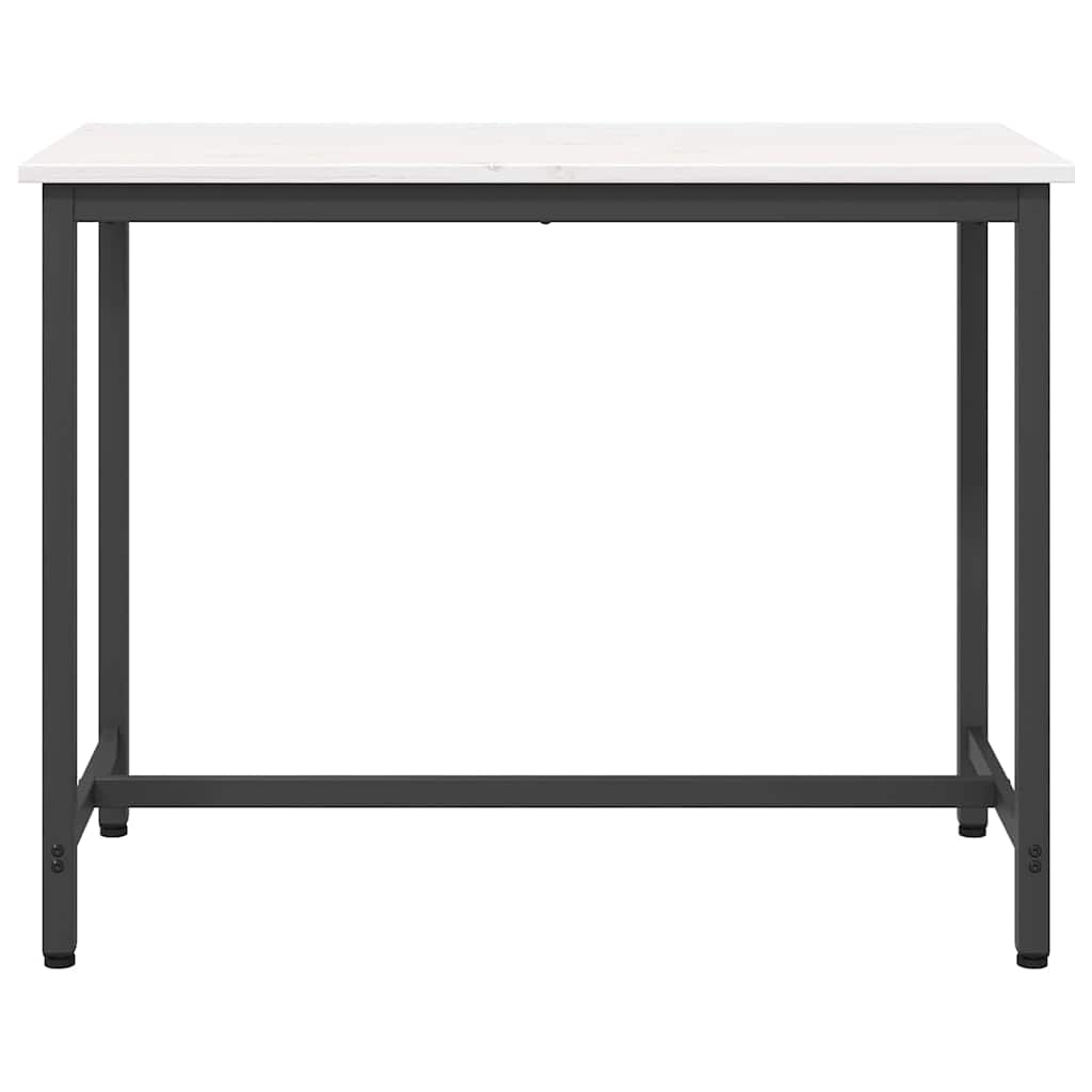 Table White 100 x 50 x 77 cm Engineered Wood and Steel