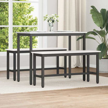 Dining Bench 2 pcs White 100 x 32.5 x 49 cm Solid pine wood