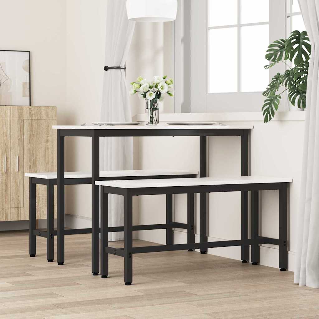 Dining Bench 2 pcs White 100 x 32.5 x 49 cm Solid pine wood
