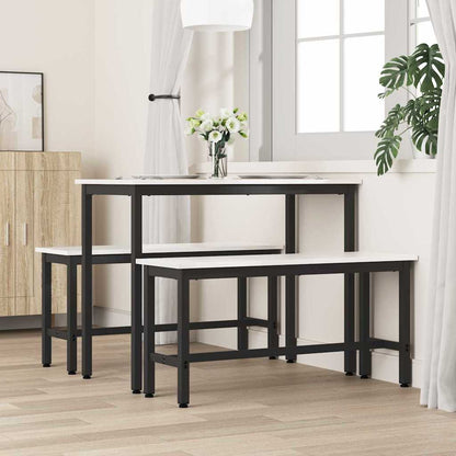 Dining Bench 2 pcs White 100 x 32.5 x 49 cm Solid pine wood