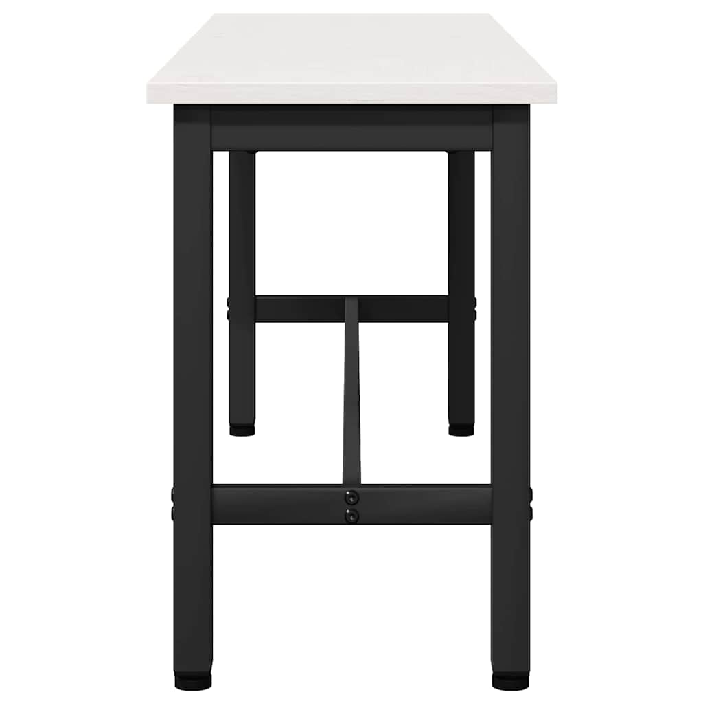 Dining Bench 2 pcs White 100 x 32.5 x 49 cm Solid pine wood