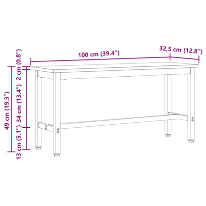 Dining Bench 2 pcs White 100 x 32.5 x 49 cm Solid pine wood