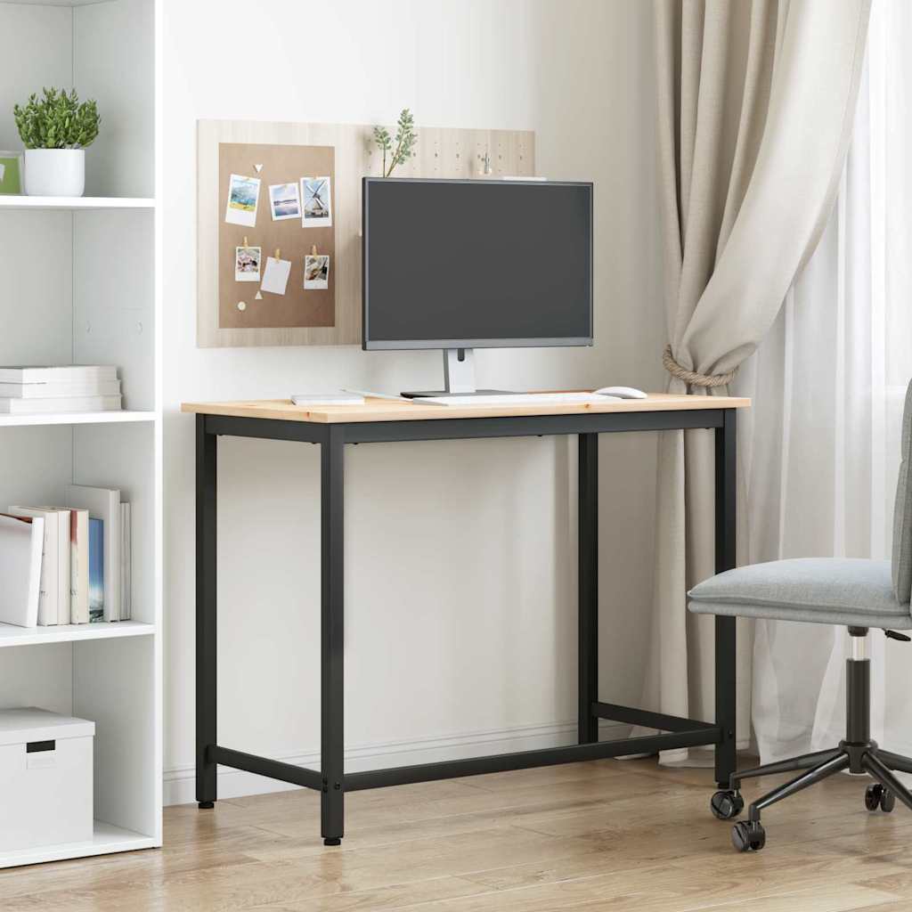 Table Natural 100 x 50 x 77 cm Engineered Wood and Steel