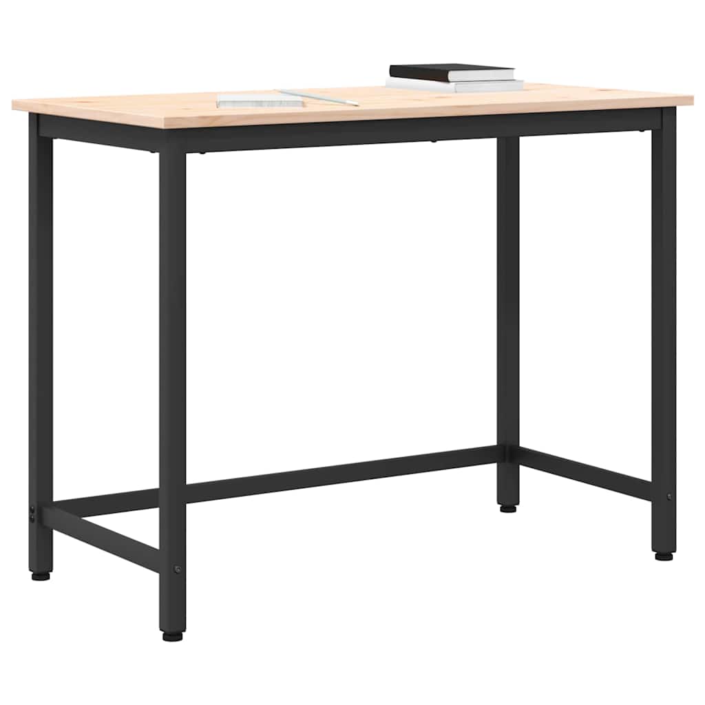 Table Natural 100 x 50 x 77 cm Engineered Wood and Steel