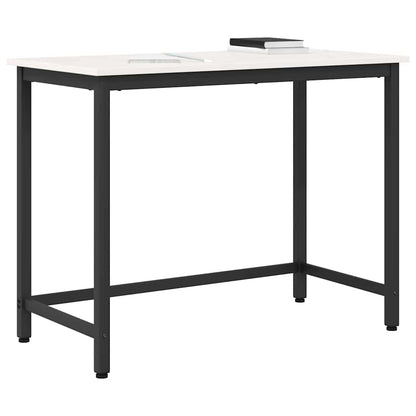 Table White 100 x 50 x 77 cm Engineered Wood and Steel