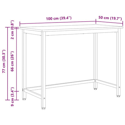 Table White 100 x 50 x 77 cm Engineered Wood and Steel