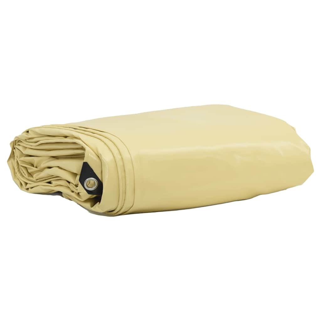Tarpaulin 650g / m² Beige 2 x 3 m Canvas with PVC Coating