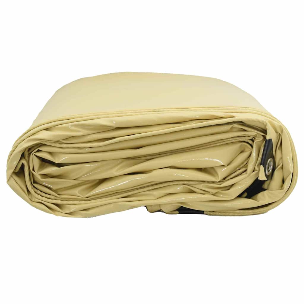 Tarpaulin 650g / m² Beige 5 x 6 m Canvas with PVC Coating
