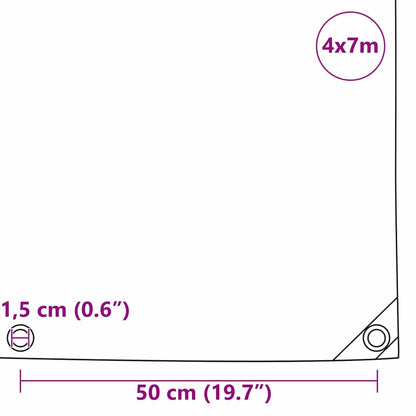 Tarpaulin 650g / m² Orange 4 x 7 m Canvas with PVC Coating