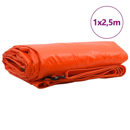 Tarpaulin 650g / m² Orange 1 x 2.5 m Canvas with PVC Coating