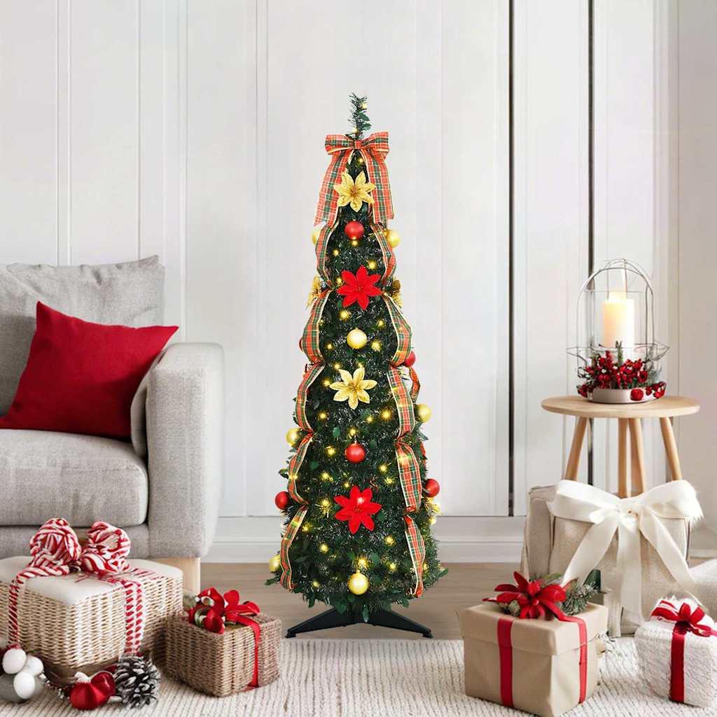 Artificial Christmas Tree with 50 LEDs Green 125 cm PVC
