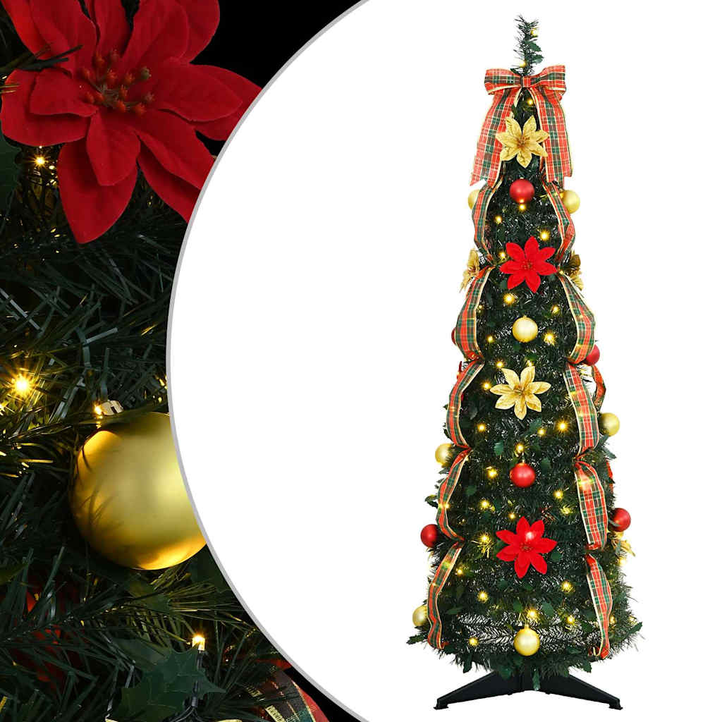 Artificial Christmas Tree with 50 LEDs Green 125 cm PVC