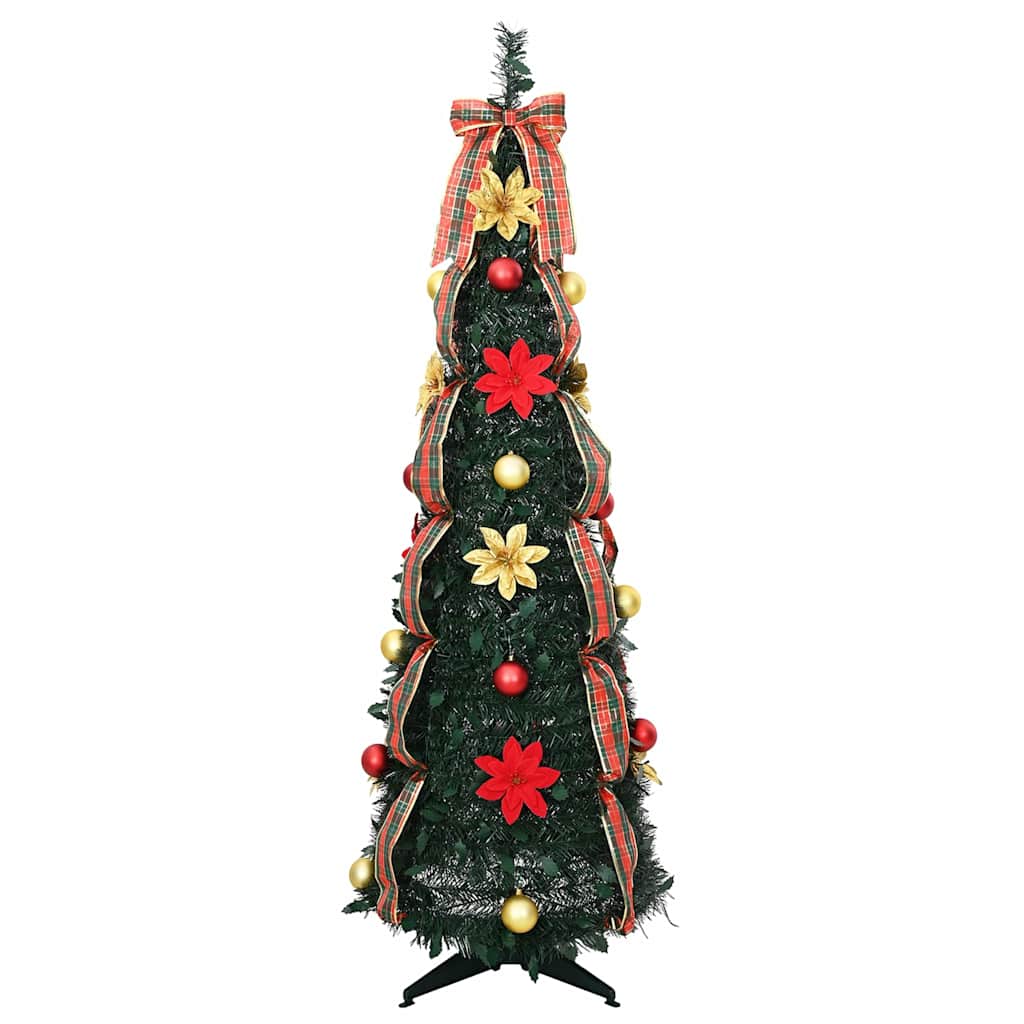 Artificial Christmas Tree with 100 LEDs Green 155 cm PVC