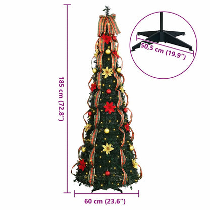 Artificial Christmas Tree with 150 LEDs Green 185 cm PVC
