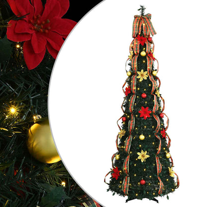 Artificial Christmas Tree with 200 LEDs Green 215 cm PVC